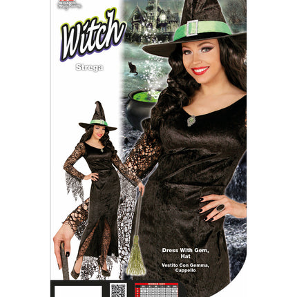 Witch dress with stone and hat