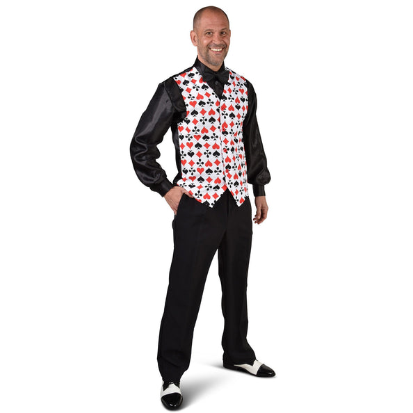 Gilet vest kaarten print heren