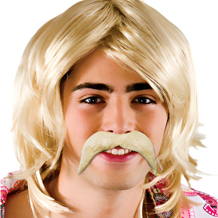 Blonde mustache 70's style