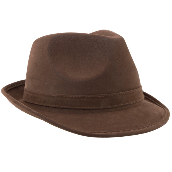 Tyrolean hat brown leather look