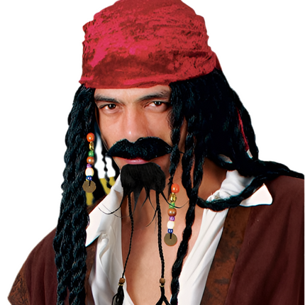 Mustache and goatee Caribbean pirate black