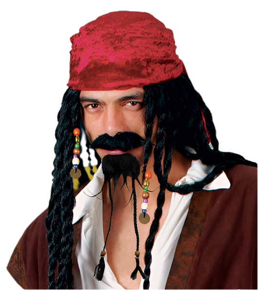 Mustache and goatee Caribbean pirate black