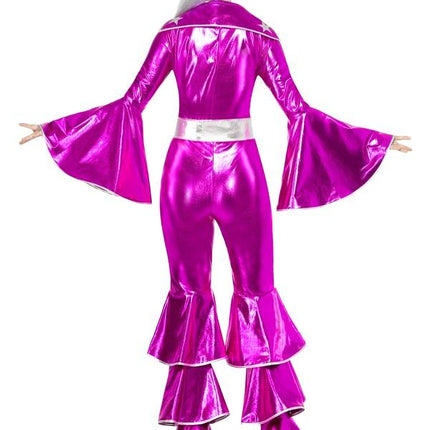 e-carnavalskleding-SYK 1970s Dancing Queen pak roze vrouw Medium