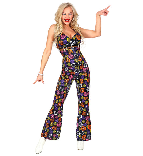 e-carnavalskleding-SYK Bloemenprint jumpsuit jaren 70