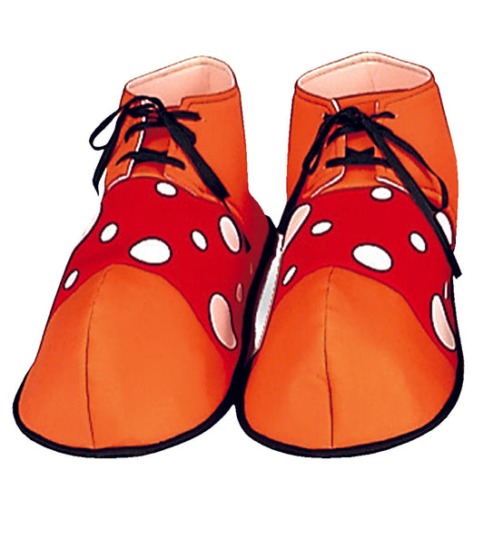 e-carnavalskleding-SYK Clown schoenen oranje met rood en witte bollen