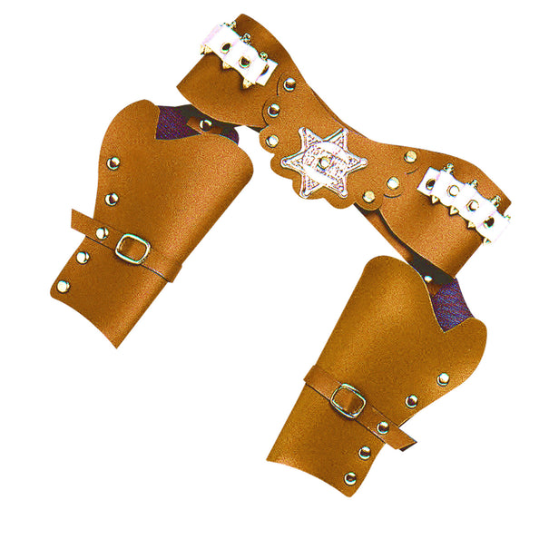 e-carnavalskleding-SYK Cowboy holster bruin dubbel luxe