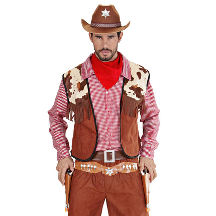 e-carnavalskleding-SYK Cowboy holster bruin dubbel luxe