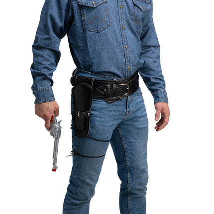 e-carnavalskleding-SYK Cowboy holster deluxe - zwart