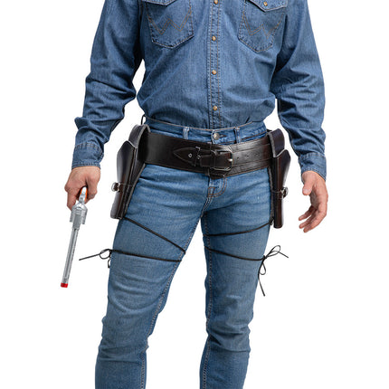 e-carnavalskleding-SYK Cowboy riem deluxe met 2 holsters