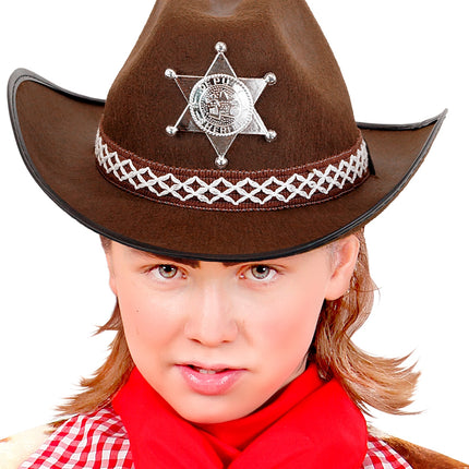 e-carnavalskleding-SYK Cowboyhoed bruin sheriff kind