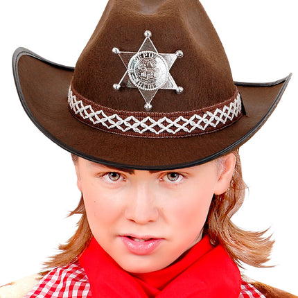 e-carnavalskleding-SYK Cowboyhoed bruin sheriff kind