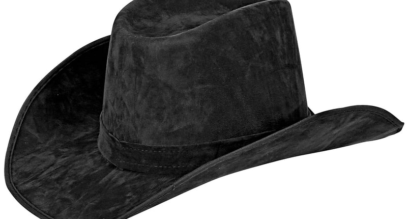 e-carnavalskleding-SYK Cowboyhoed suede look in de kleur zwart