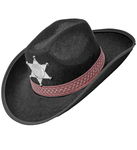 e-carnavalskleding-SYK Cowboyhoed zwart sheriff kind