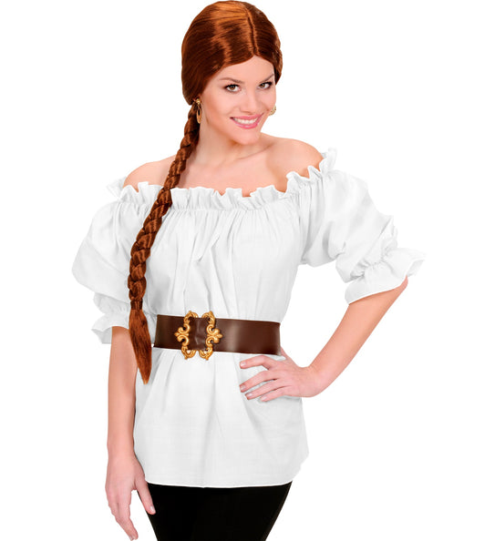 e-carnavalskleding-SYK Dames piraten blouse wit