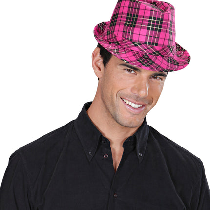 e-carnavalskleding-SYK Fedora Rose Met Tartan Print