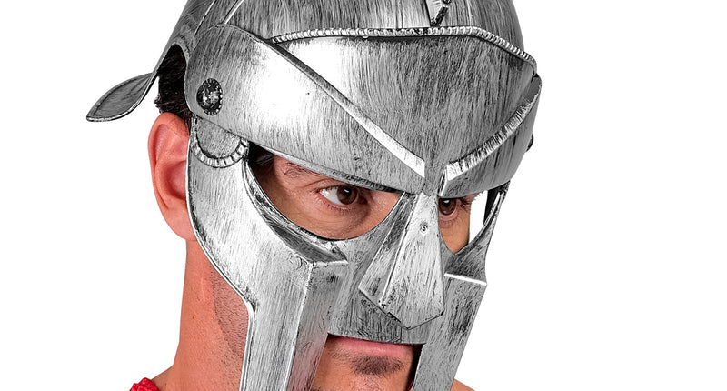 e-carnavalskleding-SYK Gladiator helm volwassenen zilver/grijs