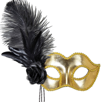 e-carnavalskleding-SYK Gouden Venetiaans oogmasker voor carnaval en party