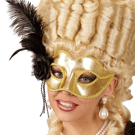 e-carnavalskleding-SYK Gouden Venetiaans oogmasker voor carnaval en party