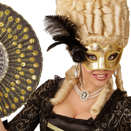 e-carnavalskleding-SYK Gouden Venetiaans oogmasker voor carnaval en party