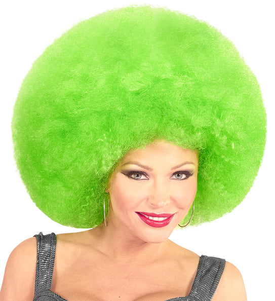 e-carnavalskleding-SYK Groene oversized afro pruik