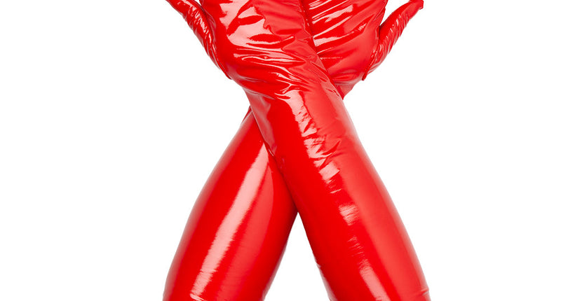 e-carnavalskleding-SYK Handschoenen lang PVC - rood