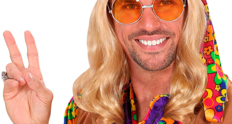 e-carnavalskleding-SYK Hippie pruik John Lennon blond