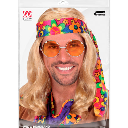 e-carnavalskleding-SYK Hippie pruik John Lennon blond