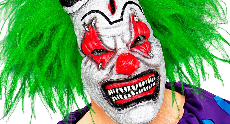 e-carnavalskleding-SYK Horror clownsmasker clown groen haar