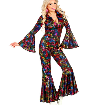 e-carnavalskleding-SYK Jumpsuit disco stijl met gekleurde ringen