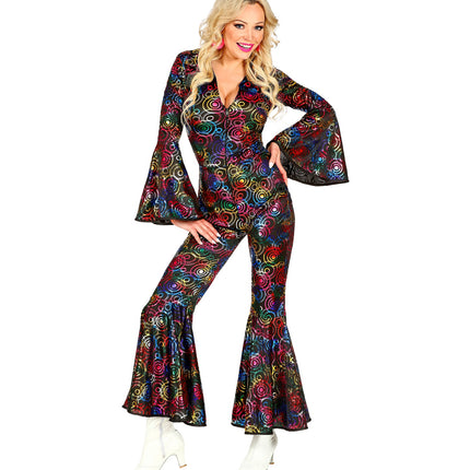 e-carnavalskleding-SYK Jumpsuit disco stijl met gekleurde ringen