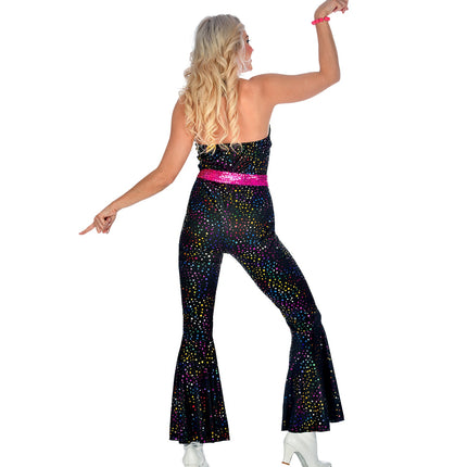 e-carnavalskleding-SYK Jumpsuit disco stijl zwart