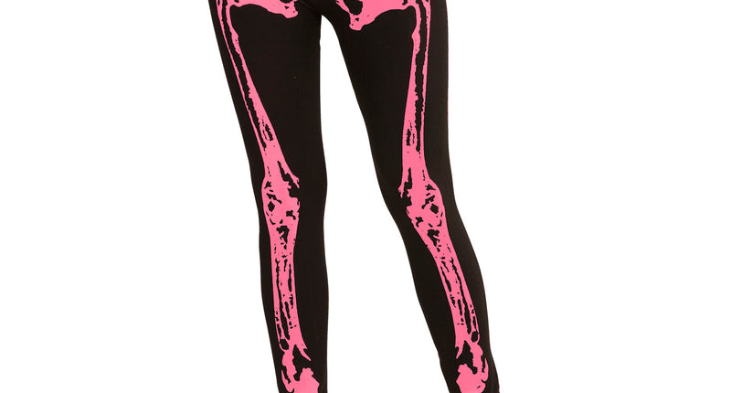 e-carnavalskleding-SYK Legging skelet neon roze