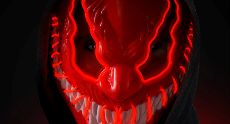 e-carnavalskleding-SYK Monster masker led rood