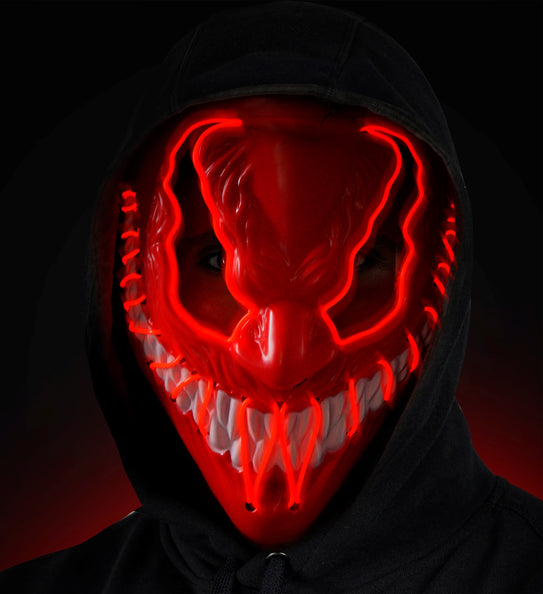 e-carnavalskleding-SYK Monster masker led rood