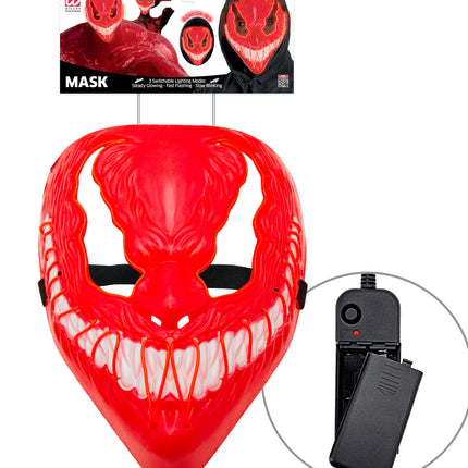 e-carnavalskleding-SYK Monster masker led rood