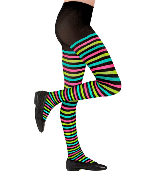 e-carnavalskleding-SYK Multi color panty gestreept kinderen