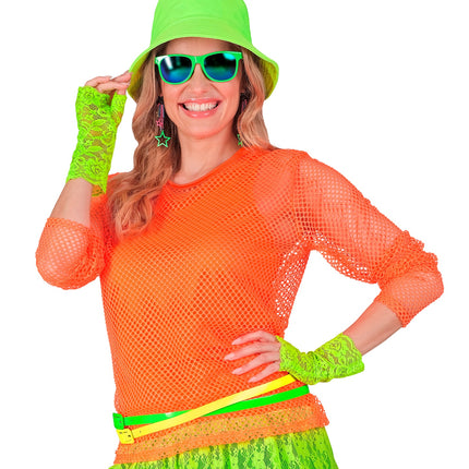 e-carnavalskleding-SYK Net shirt lang neon oranje