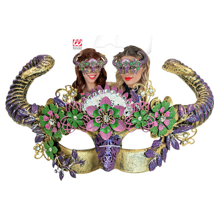 e-carnavalskleding-SYK Oogmasker Ram met bloemen luxe