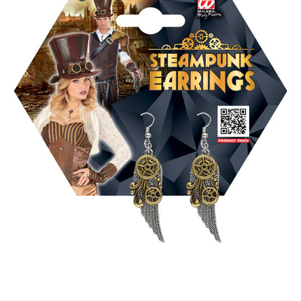 e-carnavalskleding-SYK Oorbellen steampunk met vleugels