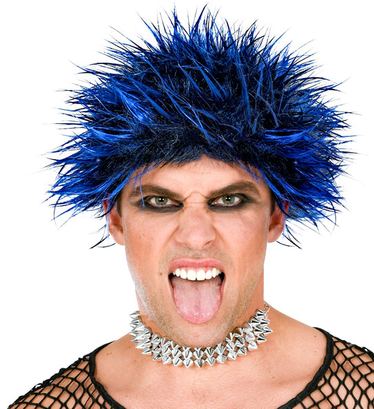 e-carnavalskleding-SYK Punk pruik blauw