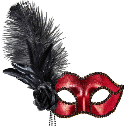 e-carnavalskleding-SYK Rood Metallic Venetiaans oogmasker