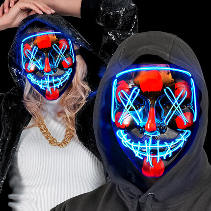 e-carnavalskleding-SYK Scary masker blauw led