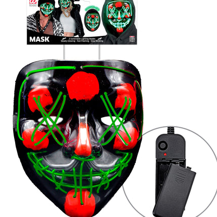 e-carnavalskleding-SYK Scary masker groen led