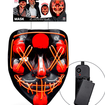 e-carnavalskleding-SYK Scary masker rood led