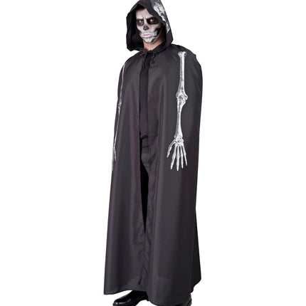 e-carnavalskleding-SYK Skeleton cape met capuchon