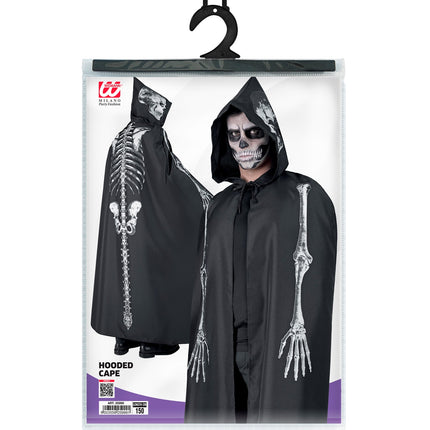 e-carnavalskleding-SYK Skeleton cape met capuchon