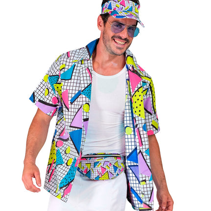 e-carnavalskleding-SYK Verkleedset jaren 80 funky fashion wit