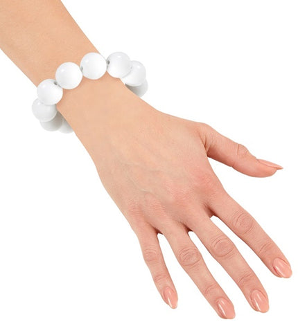 e-carnavalskleding-SYK Witte armband met kralen