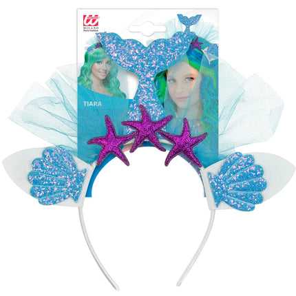 e-carnavalskleding-SYK Zeemeermin tiara blauw