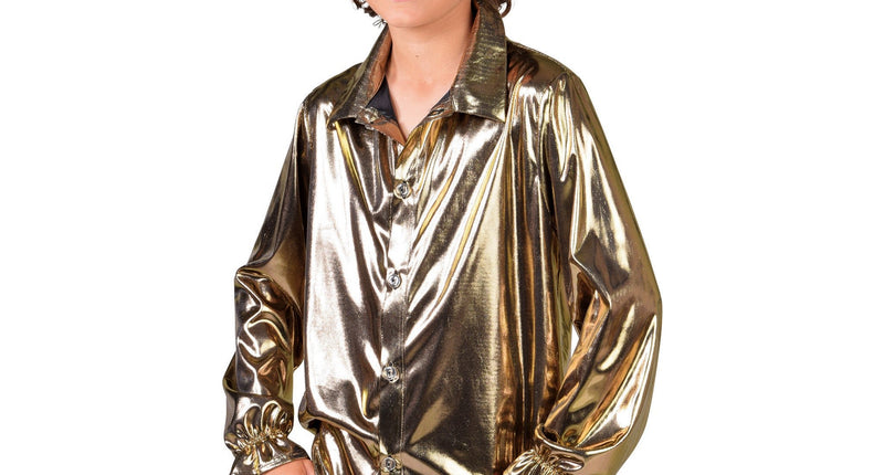 E-Carnavalskleding.nl Gouden overhemd blouse kind